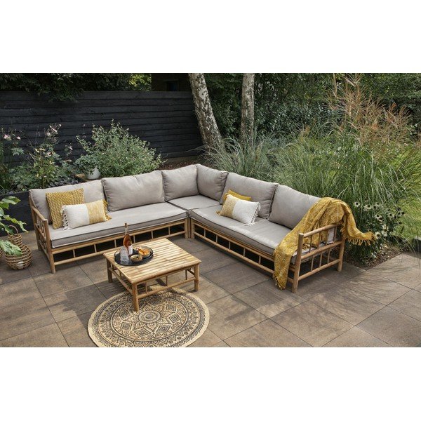 Rohový zahradní set z bambusu Exotan-image-1