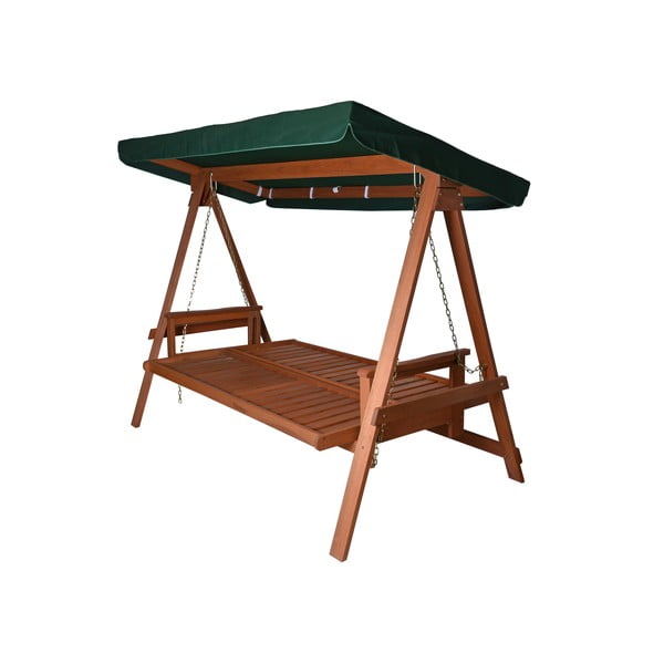 Zelená dřevěná zahradní houpačka Vegas Lux - Rojaplast-image-3