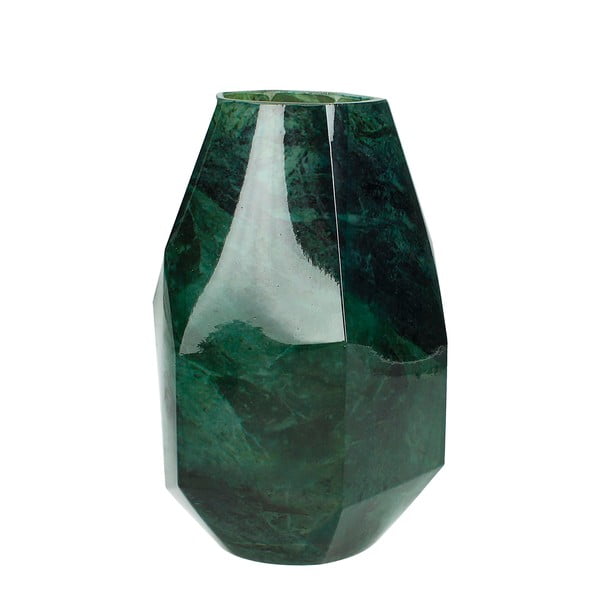 Zelená skleněná váza s dekorem mramoru HF Living Alyssa