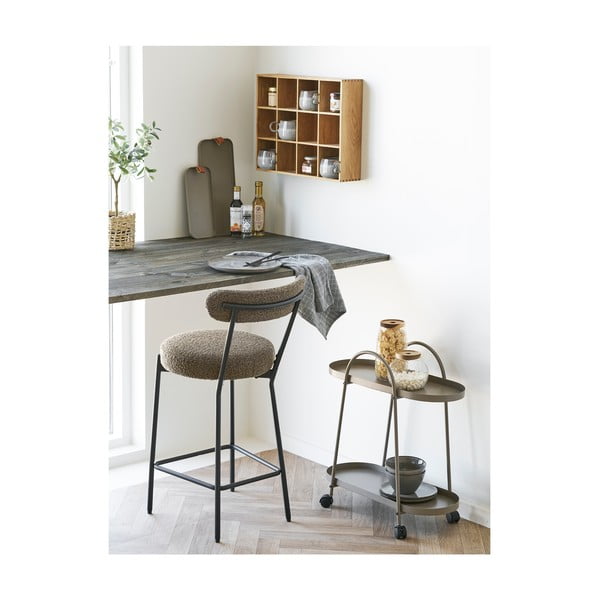 Kovový servírovací stolek na kolečkách 27,5x60 cm Empoli – House Nordic-image-1