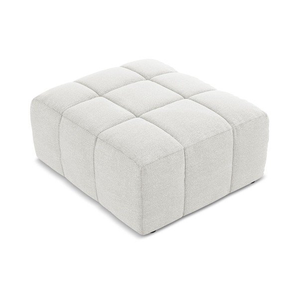 Bílá podnožka z textilie bouclé Aloha – Makamii-image-2