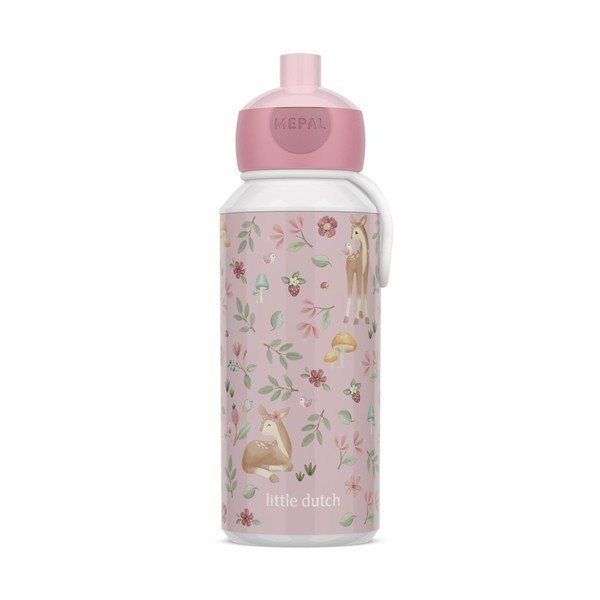 Světle růžová plastová dětská lahev 400 ml Fairy Garden – Mepal