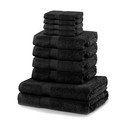 Set 8 černých ručníků a 2 osušek DecoKing Marina Black