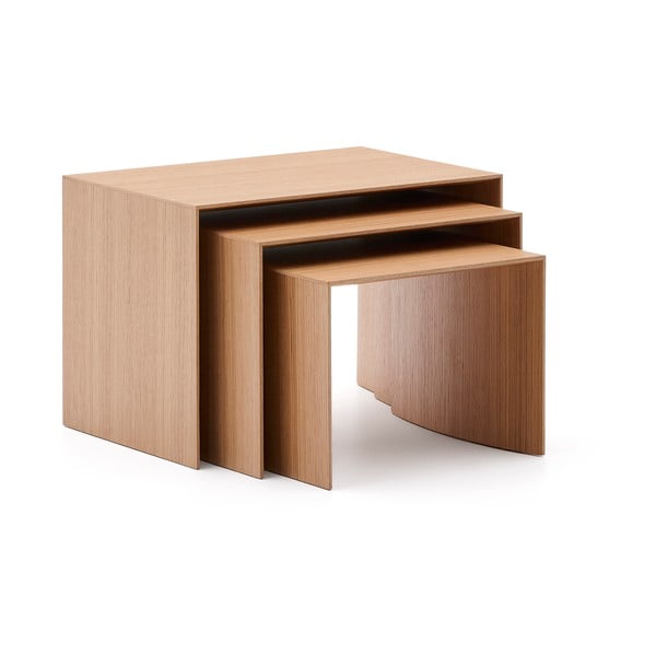 Odkládací stolky v sadě 3 ks v dekoru dubu 40x60 cm Litto – Kave Home