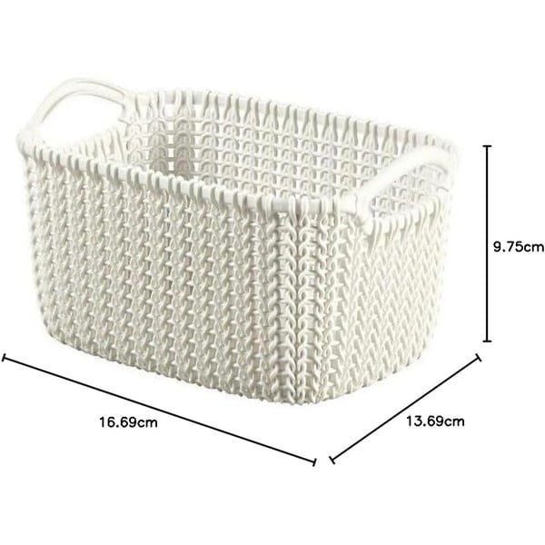 Bílý úložný košík Curver Knit, 3 l-image-3