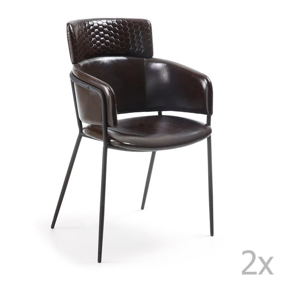 Sada 2 černých jídelních židlí La Forma Rhett