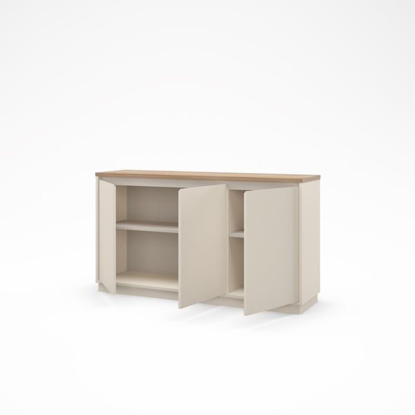 Béžová komoda v dekoru dubu 152x84x40 cm Loreta – Marckeric-image-4