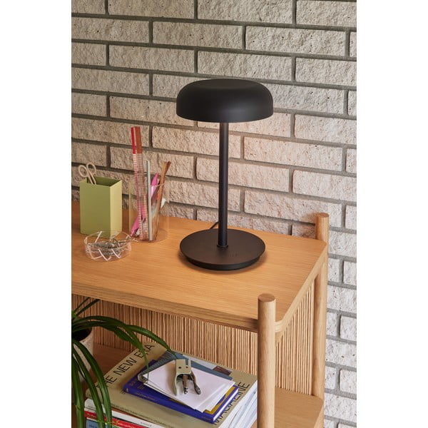 Černá LED stmívatelná stolní lampa (výška 37 cm) Velo – Hübsch-image-2