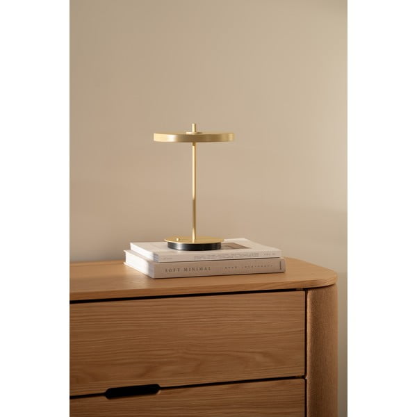 Světle žlutá kovová LED stolní lampa s kovovým stínidlem (výška 31 cm) Asteria Move – UMAGE-image-1