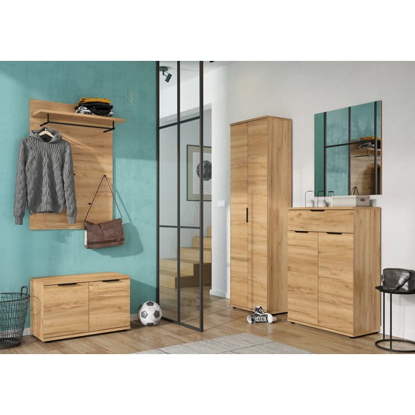 Věšákový panel v dekoru dubu v přírodní barvě Fremont – Germania-image-1