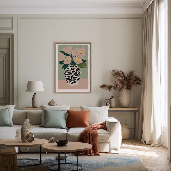Tištěný obraz s rámem 50x70 cm Spotted Vase – Styler-image-1