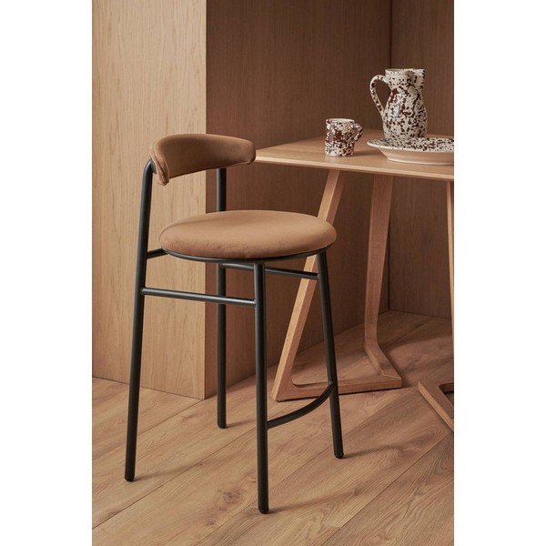 Hnědá kovová barová židle (výška sedáku 66 cm) Doggi – Ellos Home-image-1