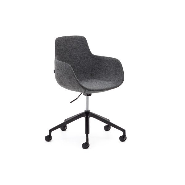 Tmavě šedá čalouněná jídelní židle Tissiana – Kave Home-image-1