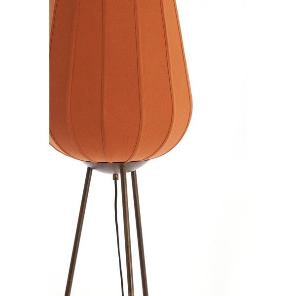 Stojací lampa v terakotové barvě s textilním stínidlem (výška 133 cm) Bibury – Light & Living-image-2