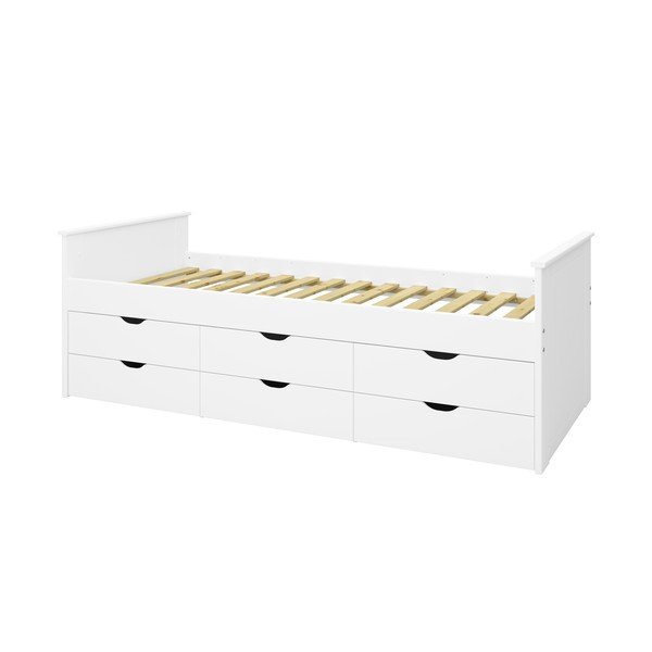 Bílá dětská postel s úložným prostorem 90x200 cm Alba - Tvilum-image-1