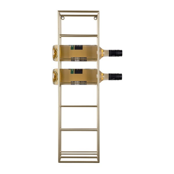 Nástěnný kovový regál na víno ve zlaté barvě počet lahví 6  Single  – PT LIVING-image-2