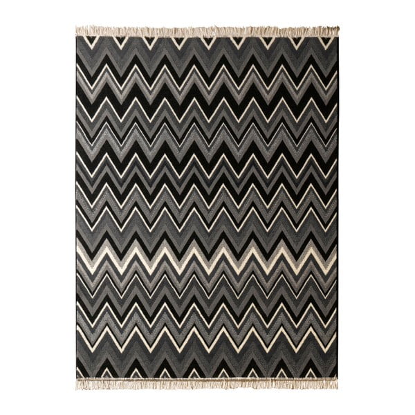 Koberec Hanse Home Fringe Black, 80 x 300 cm