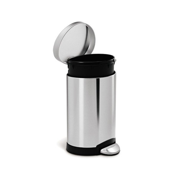 Nášlapný ocelový odpadkový koš v matně stříbrné barvě 6 l – simplehuman-image-3