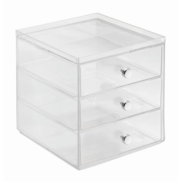 Transparentní organizér se 3 šuplíky iDesign Drawers, výška 18 cm-image-2