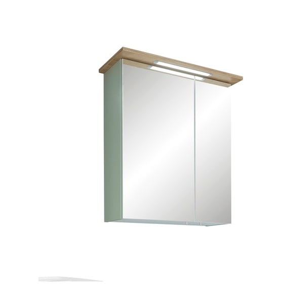 Zelená závěsná koupelnová skříňka se zrcadlem 60x72 cm Set 963 - Pelipal-image-2