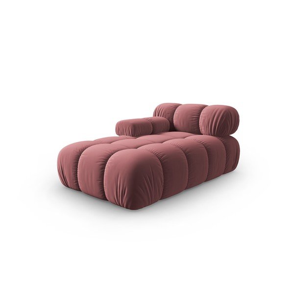 Růžová sametová lenoška (levý roh) Bellis – Micadoni Home-image-3