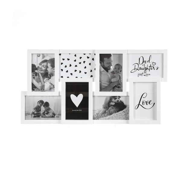 Bílý nástěnný rámeček na 8 fotografií Postershop Kira