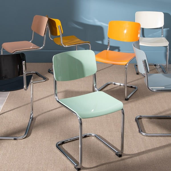 Šedé jídelní židle v sadě 4 ks Chrome – Ixia-image-1