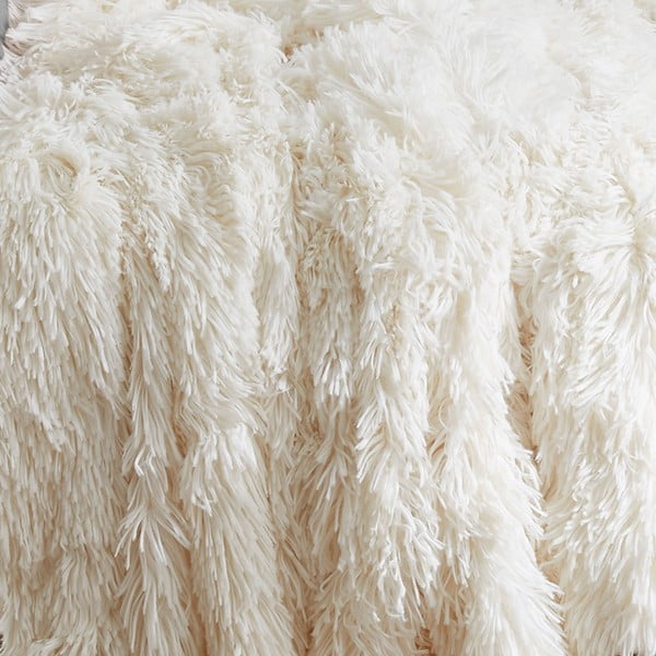 Krémový přehoz z mikroplyše na dvoulůžko 245x280 cm Cuddly – Catherine Lansfield-image-3