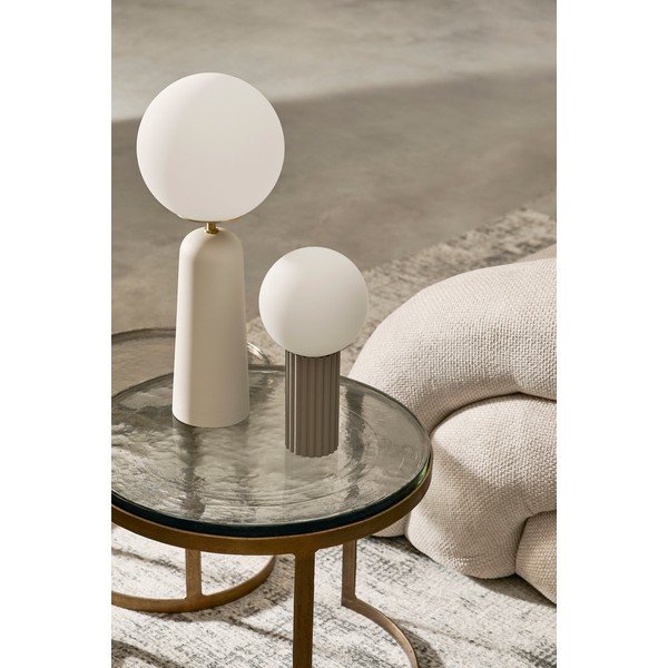 Bílá kovová stolní lampa se skleněným stínidlem (výška 51 cm) Delphine – Bizzotto-image-1