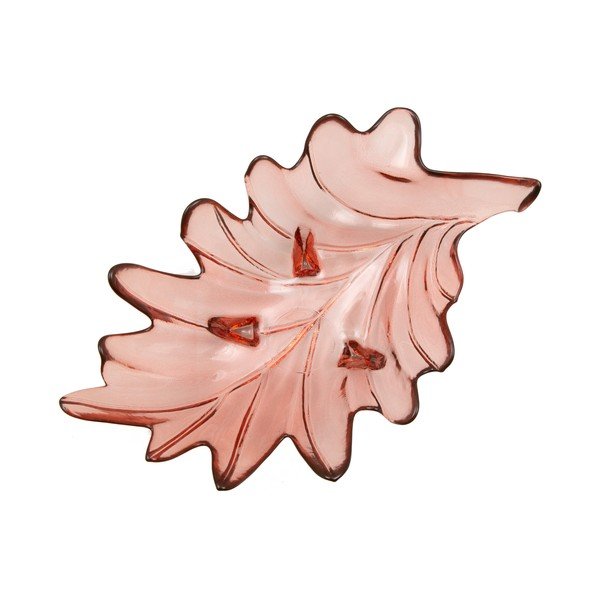 Růžová miska z recyklovaného skla Mauro Ferretti Leaf, 33 x 20 cm-image-3