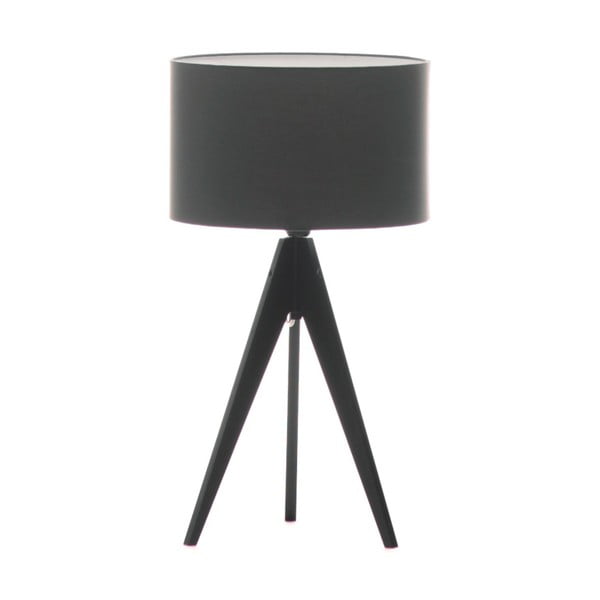 Tmavě šedá stolní lampa 4room Artist, černá lakovaná bříza, Ø 33 cm