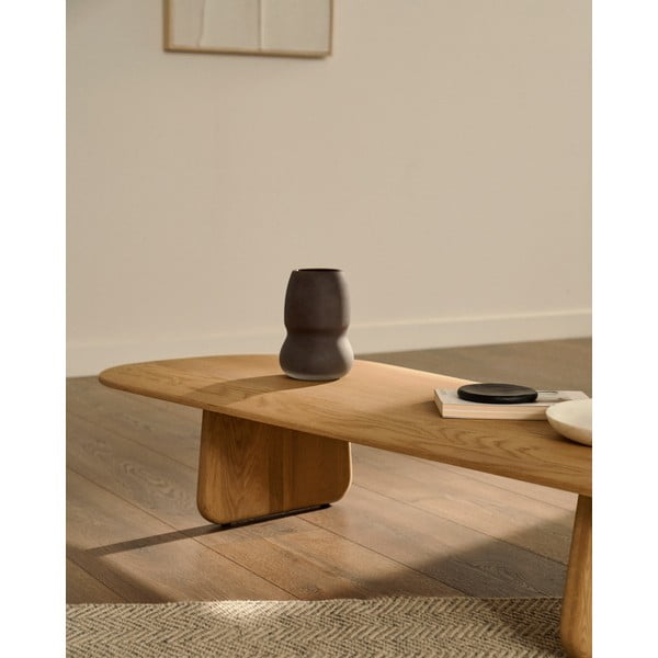 Konferenční stolek z dubového dřeva v přírodní barvě 64x146 cm Pirita – Kave Home-image-1