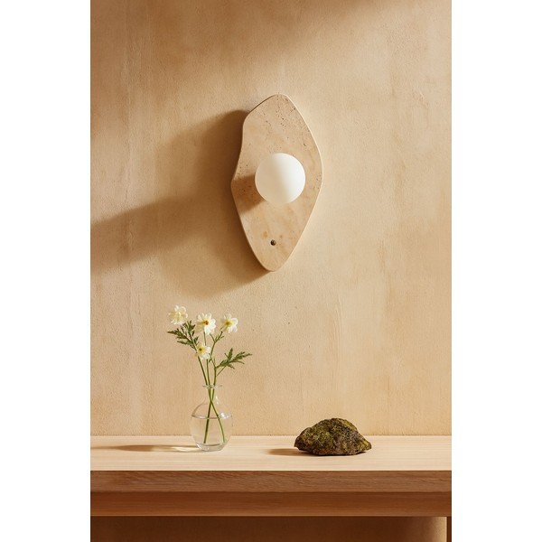 Béžové kamenné nástěnné svítidlo ø 10 cm Hilde – Opviq lights-image-2