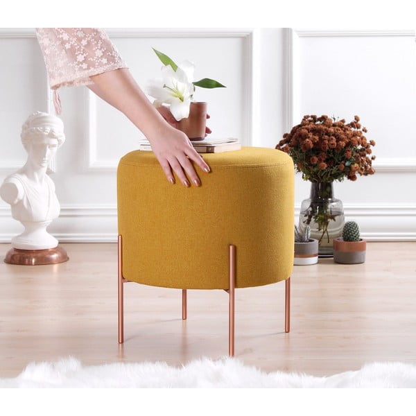 Taburet v hořčicové barvě Copper – Artie-image-1