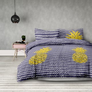 Povlečení z mikrovlákna na dvoulůžko AmeliaHome Pineapple, 200 x 220 cm + 80 x 80 cm