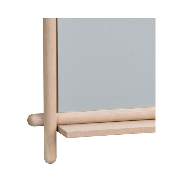 Nástěnné zrcadlo s poličkou  s dřevěným rámem 52x74 cm Milford - Rowico-image-1