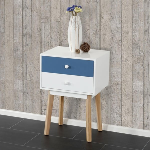 Komoda na nožkách se 2 šuplíky Vaasa Blue-image-1