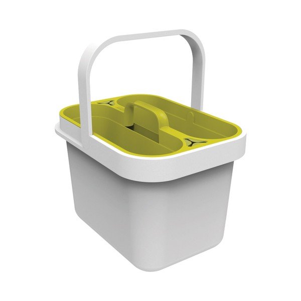 Kyblík na úklidové prostředky Clean&Store, bílý/zelený