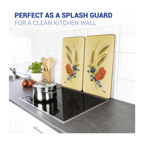 Kryty na sporák v sadě 2 ks z tvrzeného skla 52x30 cm Corn-Flowers - Maximex-image-4