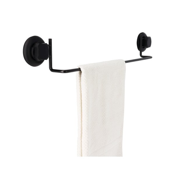 Černý samodržící nástěnný držák na ručníky Compactor Bestlock Black Tube Holder For Towels, 60,6 x 9 cm-image-1