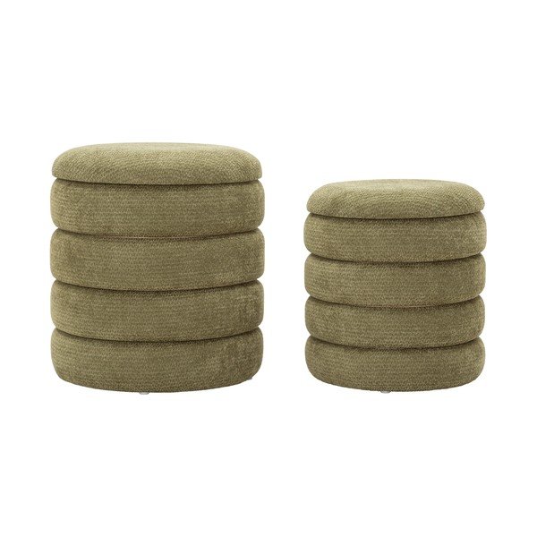 Khaki taburety v sadě 2 ks Nordic Style – Mauro Ferretti