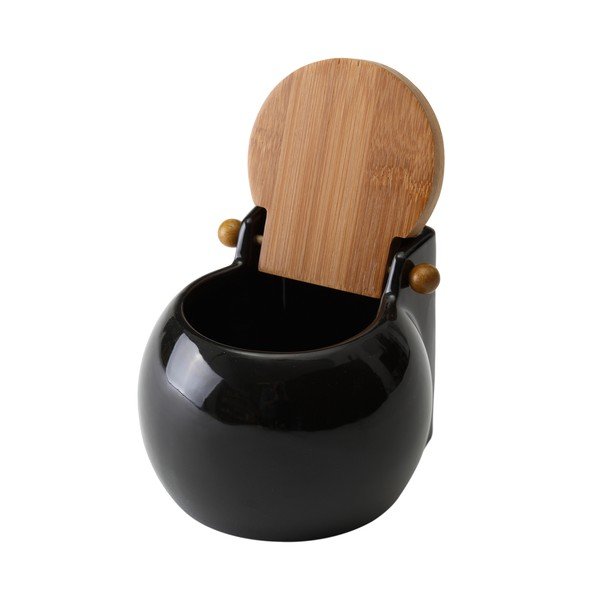 Černá dóza na sůl s víkem Unimasa Ceramic, 700 ml-image-1