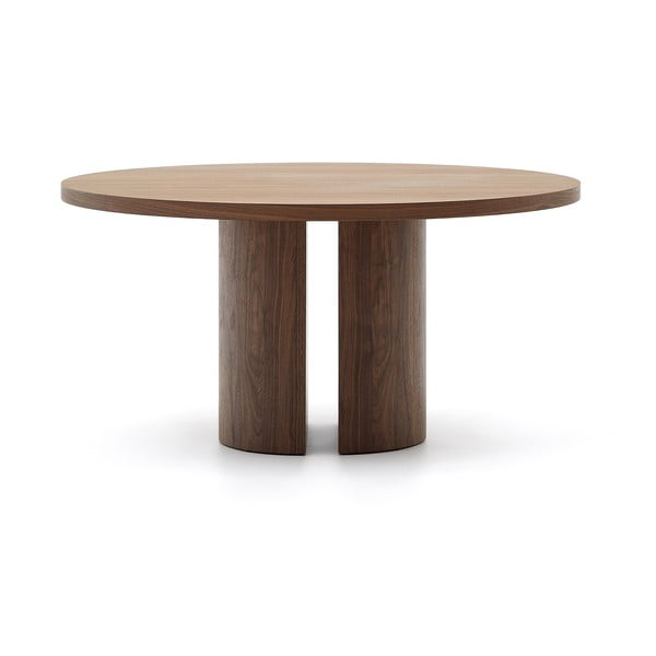 Hnědý kulatý jídelní stůl v dekoru ořechu ø 150 cm Nealy – Kave Home