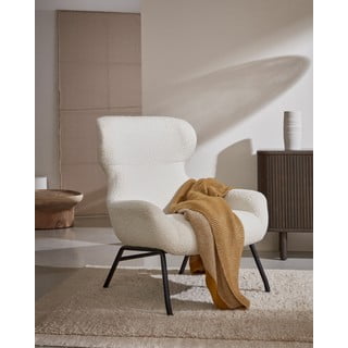 Krémové křeslo z textilie bouclé Belina – Kave Home