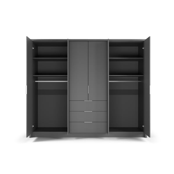 Šedá šatní skříň 255x217 cm Wells - Cosmopolitan Design-image-4