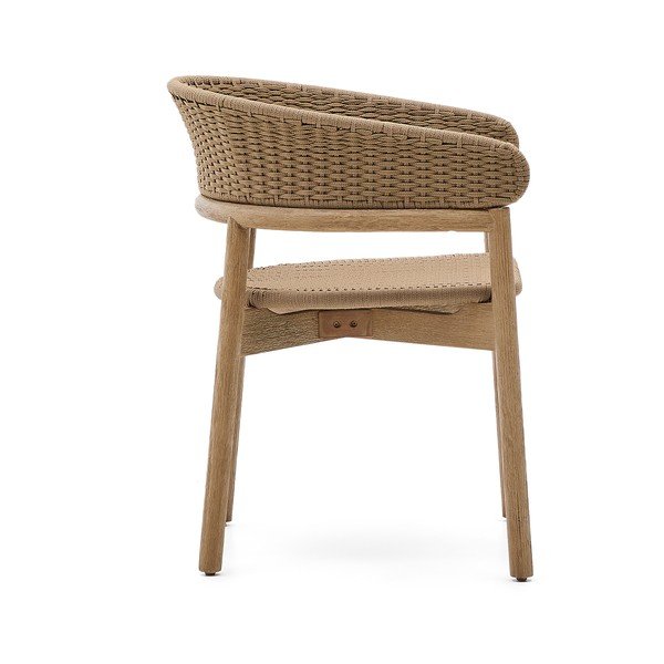 Dřevěná zahradní židle v přírodní barvě Arinella – Kave Home-image-3