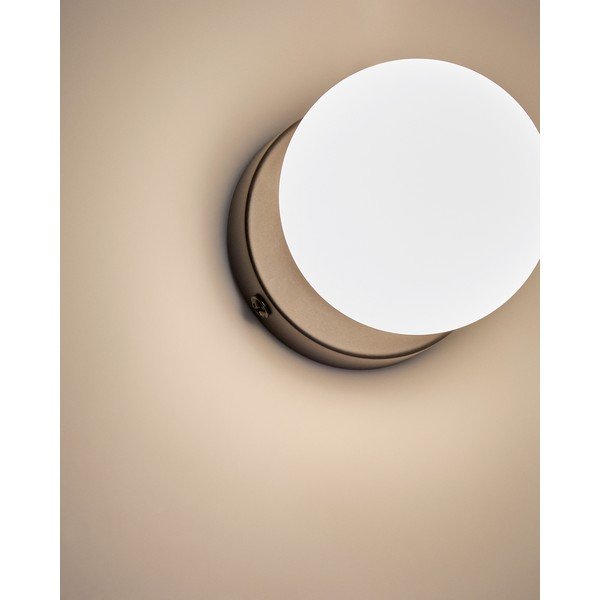 Bílé/černé kovové nástěnné svítidlo ø 8 cm Brisia – Kave Home-image-1