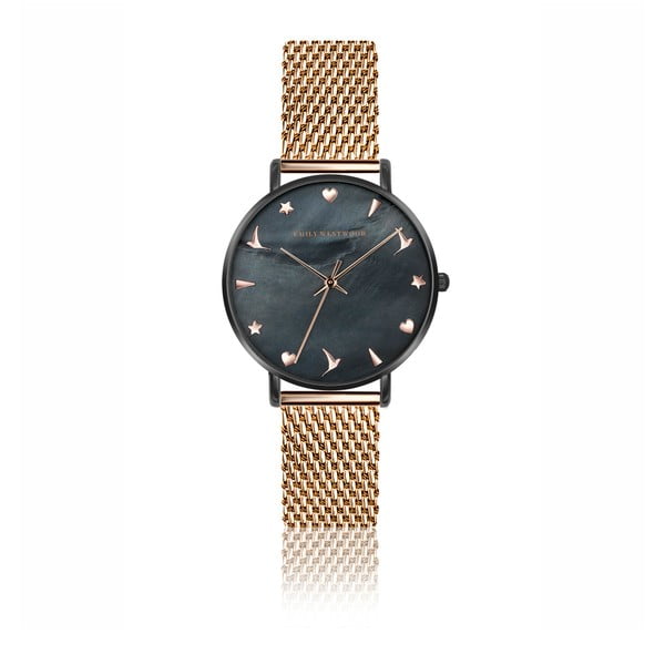 Dámské hodinky s páskem z nerezové oceli v růžovozlaté barvě Emily Westwood Kim