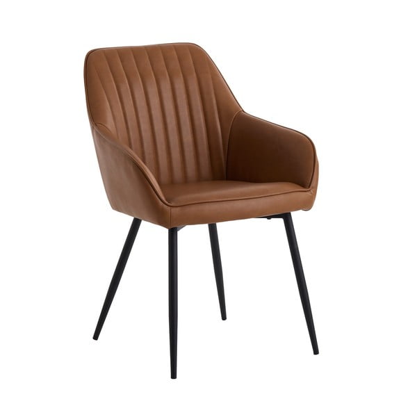 Hnědá čalouněná jídelní křesla v sadě 2 ks s područkami Nolan Stripe – Unique Furniture