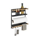 Černý nástěnný kuchyňský organizér Wenko Magna